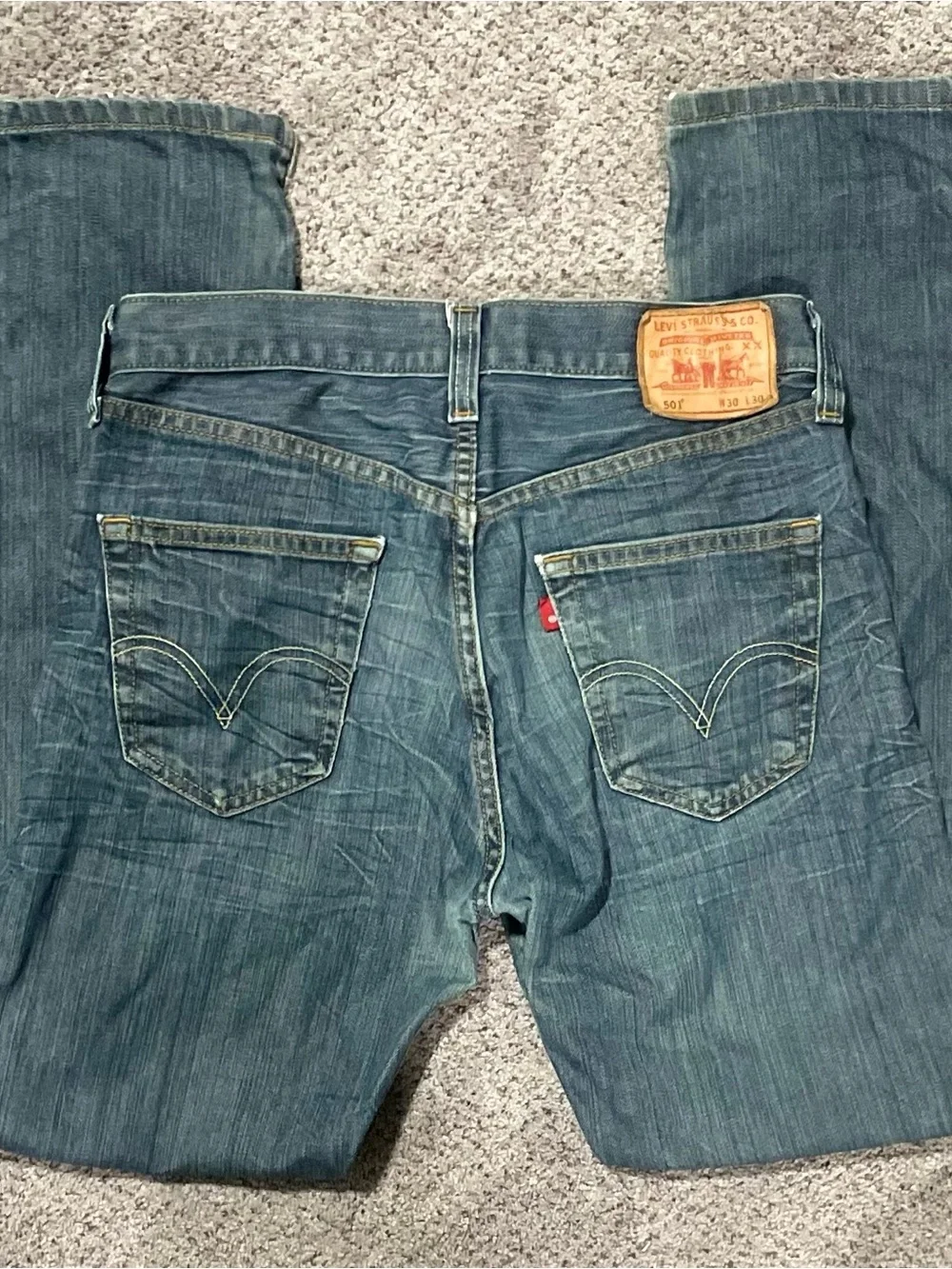 Vintage Levi’s 501 Button Fly Jeans 30x30 Made in Mexico Faded Wash Y2K Straight - Picture 1 of 9